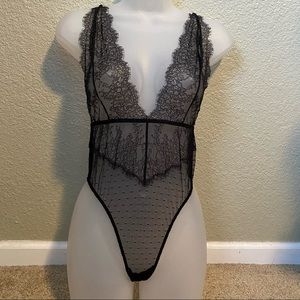 VS sexy thong lace sheer Bodysuit - womens medium
